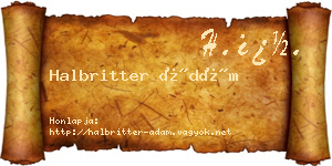 Halbritter Ádám névjegykártya